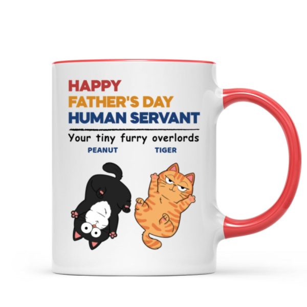 Happy Father's Day Human Servant Cat Dad Personalized Mug Happy Father's Day Human Servant Cat Dad Personalized Mug