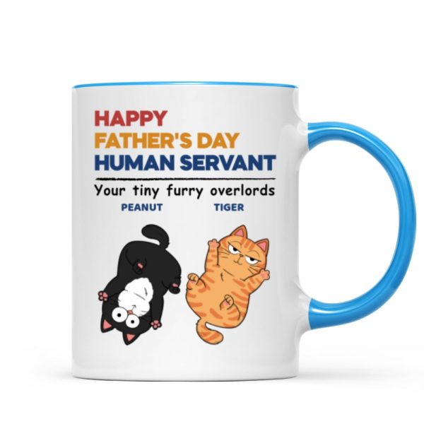 Happy Father's Day Human Servant Cat Dad Personalized Mug Happy Father's Day Human Servant Cat Dad Personalized Mug