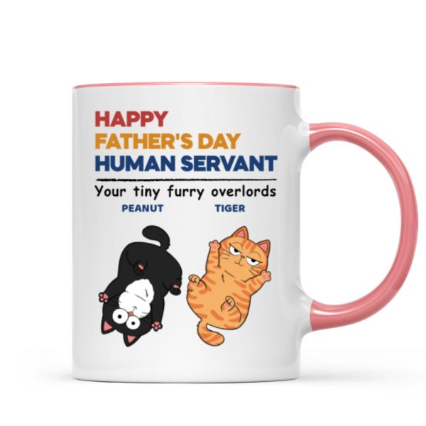 Happy Father's Day Human Servant Cat Dad Personalized Mug Happy Father's Day Human Servant Cat Dad Personalized Mug