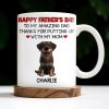 Happy Father's Day To My Amazing Dad Thanks For Putting Up With My Mom, Dog - Personalized Custom Coffee Mug - DOG041_MG