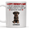 Happy Father's Day To My Amazing Dad Thanks For Putting Up With My Mom, Dog - Personalized Custom Coffee Mug - DOG041_MG