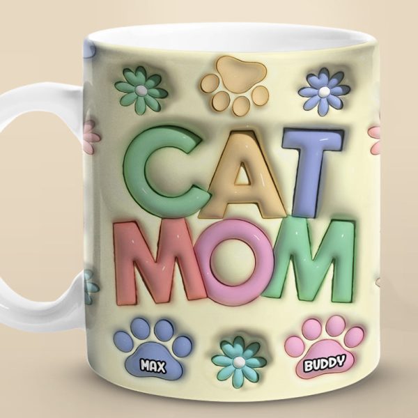 Happy Howlidays Cat Mom Dog Mom - Dog & Cat Personalized Custom 3D Inflated Effect Printed Mug - Christmas Gift For Pet Owners, Pet Lovers Happy Howlidays Cat Mom Dog Mom - Dog & Cat Personalized Custom 3D Inflated Effect Printed Mug - Christmas Gift For Pet Owners, Pet Lovers