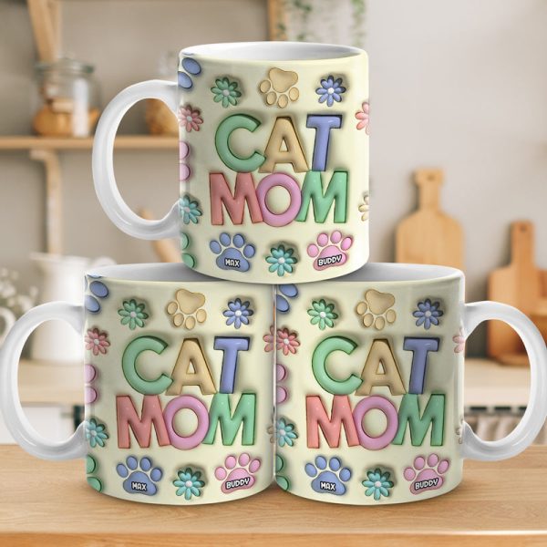 Happy Howlidays Cat Mom Dog Mom - Dog & Cat Personalized Custom 3D Inflated Effect Printed Mug - Christmas Gift For Pet Owners, Pet Lovers Happy Howlidays Cat Mom Dog Mom - Dog & Cat Personalized Custom 3D Inflated Effect Printed Mug - Christmas Gift For Pet Owners, Pet Lovers