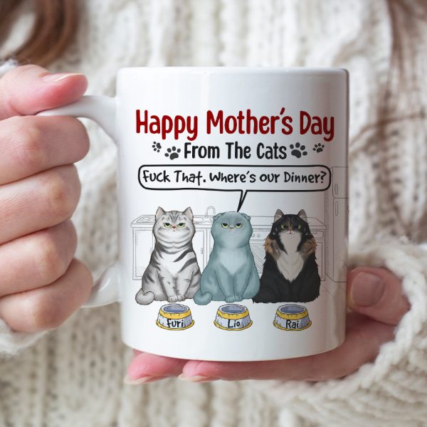 Happy Mother's Day From The Cats, Personalized Coffee Mug, Gift For Cat Mom, Mom's Little Cat Mug, Mother's Day Gift