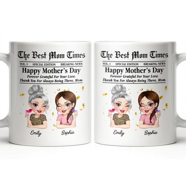 Happy Mother's Day Thank You Mom Newspaper Cartoon - Personalized Custom Coffee Mug - MOM146_MG Happy Mother's Day Thank You Mom Newspaper Cartoon - Personalized Custom Coffee Mug - MOM146_MG