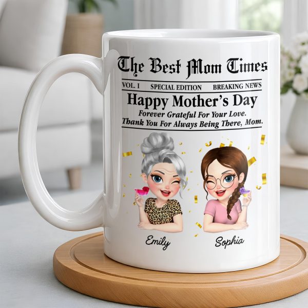 Happy Mother's Day Thank You Mom Newspaper Cartoon - Personalized Custom Coffee Mug - MOM146_MG Happy Mother's Day Thank You Mom Newspaper Cartoon - Personalized Custom Coffee Mug - MOM146_MG