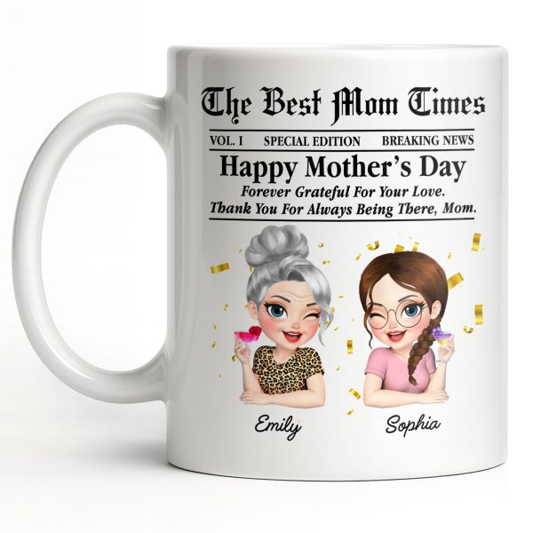 Happy Mother's Day Thank You Mom Newspaper Cartoon - Personalized Custom Coffee Mug - MOM146_MG Happy Mother's Day Thank You Mom Newspaper Cartoon - Personalized Custom Coffee Mug - MOM146_MG