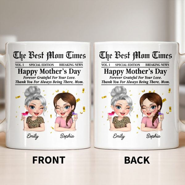 Happy Mother's Day Thank You Mom Newspaper Cartoon - Personalized Custom Coffee Mug - MOM146_MG Happy Mother's Day Thank You Mom Newspaper Cartoon - Personalized Custom Coffee Mug - MOM146_MG