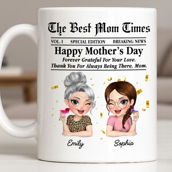 Happy Mother's Day Thank You Mom Newspaper Cartoon - Personalized Custom Coffee Mug - MOM146_MG Happy Mother's Day Thank You Mom Newspaper Cartoon - Personalized Custom Coffee Mug - MOM146_MG