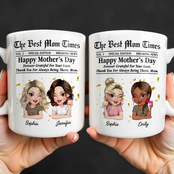 Happy Mother's Day Thank You Mom Newspaper Cartoon - Personalized Custom Coffee Mug - MOM146_MG Happy Mother's Day Thank You Mom Newspaper Cartoon - Personalized Custom Coffee Mug - MOM146_MG