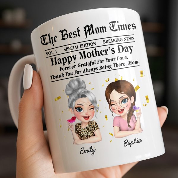 Happy Mother's Day Thank You Mom Newspaper Cartoon - Personalized Custom Coffee Mug - MOM146_MG Happy Mother's Day Thank You Mom Newspaper Cartoon - Personalized Custom Coffee Mug - MOM146_MG