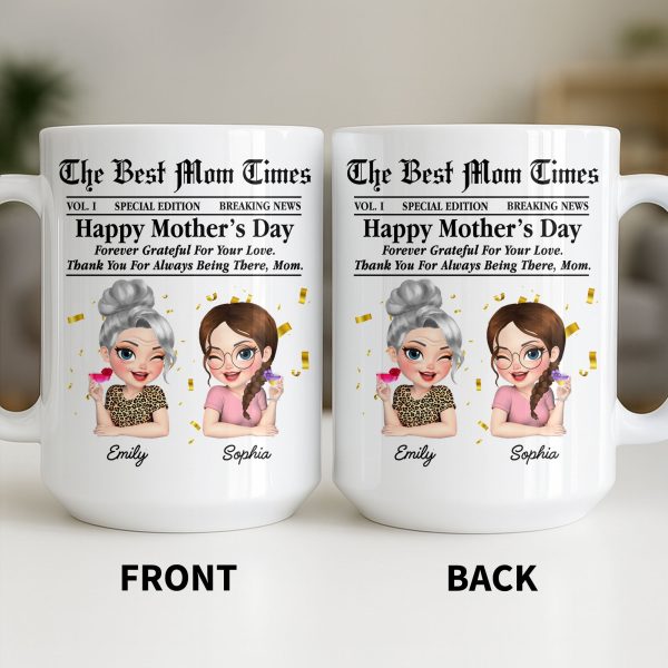 Happy Mother's Day Thank You Mom Newspaper Cartoon - Personalized Custom Coffee Mug - MOM146_MG Happy Mother's Day Thank You Mom Newspaper Cartoon - Personalized Custom Coffee Mug - MOM146_MG