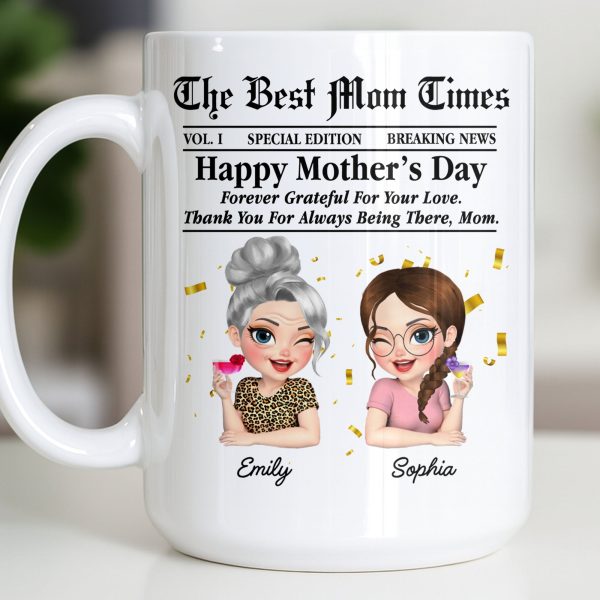Happy Mother's Day Thank You Mom Newspaper Cartoon - Personalized Custom Coffee Mug - MOM146_MG Happy Mother's Day Thank You Mom Newspaper Cartoon - Personalized Custom Coffee Mug - MOM146_MG