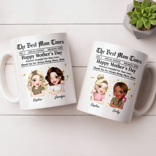 Happy Mother's Day Thank You Mom Newspaper Cartoon - Personalized Custom Coffee Mug - MOM146_MG Happy Mother's Day Thank You Mom Newspaper Cartoon - Personalized Custom Coffee Mug - MOM146_MG