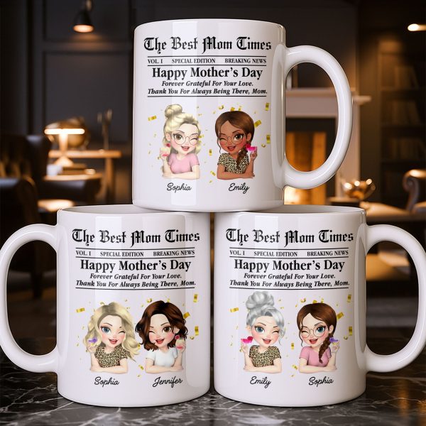 Happy Mother's Day Thank You Mom Newspaper Cartoon - Personalized Custom Coffee Mug - MOM146_MG Happy Mother's Day Thank You Mom Newspaper Cartoon - Personalized Custom Coffee Mug - MOM146_MG