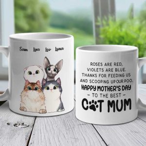 Happy Mother's Day To The Best Cat Mum - Gift For Mother's Day - Personalized Mug
