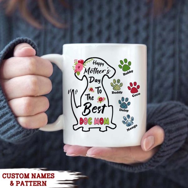 Happy Mother's Day To The Best Dog Mom Dog Lover Gift Coffee Mug, HN590