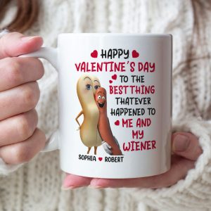 Happy Valentine's Day - Personalized White Mug - Gift For Couple HH01