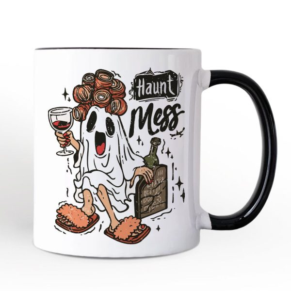 Haunt Mess Wine-Loving Ghost Personalized Mug, Funny Halloween Gift with Spooky Ghost and Custom Name Haunt Mess Wine-Loving Ghost Personalized Mug, Funny Halloween Gift with Spooky Ghost and Custom Name