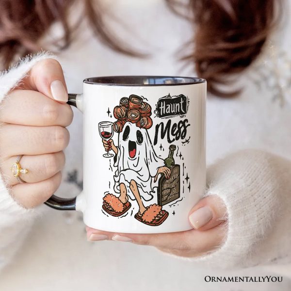 Haunt Mess Wine-Loving Ghost Personalized Mug, Funny Halloween Gift with Spooky Ghost and Custom Name Haunt Mess Wine-Loving Ghost Personalized Mug, Funny Halloween Gift with Spooky Ghost and Custom Name