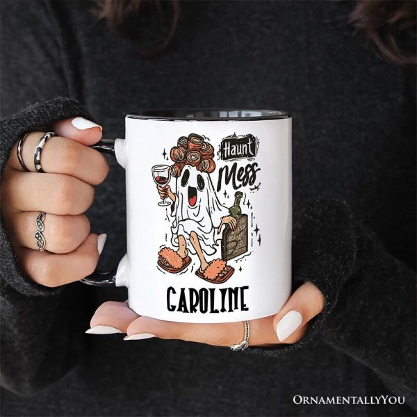 Haunt Mess Wine-Loving Ghost Personalized Mug, Funny Halloween Gift with Spooky Ghost and Custom Name Haunt Mess Wine-Loving Ghost Personalized Mug, Funny Halloween Gift with Spooky Ghost and Custom Name