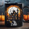 Haunted House Night Halloween Personalized Mug, Spooky Horror Gift with Custom Name Haunted House Night Halloween Personalized Mug, Spooky Horror Gift with Custom Name