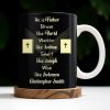 He Is Father Brave Like David, Warrior Like Joshua, Smart Like Joseph, Wise Like Solomon, Cross and Bible - Personalized Custom Coffee Mug - FTH071_MG