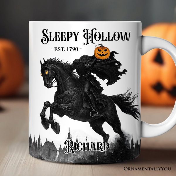 Headless Horseman Spooky Halloween Personalized Mug, The Legend of Sleepy Hollow Gift With Custom Name Headless Horseman Spooky Halloween Personalized Mug, The Legend of Sleepy Hollow Gift With Custom Name