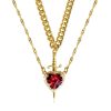 Heart and Sword Zircon Pendant Necklace Set Heart and Sword Zircon Pendant Necklace Set