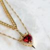 Heart and Sword Zircon Pendant Necklace Set Heart and Sword Zircon Pendant Necklace Set