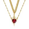 Heart and Sword Zircon Pendant Necklace Set Heart and Sword Zircon Pendant Necklace Set