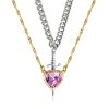 Heart and Sword Zircon Pendant Necklace Set Heart and Sword Zircon Pendant Necklace Set