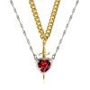 Heart and Sword Zircon Pendant Necklace Set Heart and Sword Zircon Pendant Necklace Set