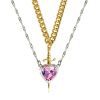 Heart and Sword Zircon Pendant Necklace Set Heart and Sword Zircon Pendant Necklace Set