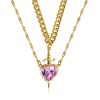 Heart and Sword Zircon Pendant Necklace Set Heart and Sword Zircon Pendant Necklace Set