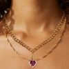 Heart and Sword Zircon Pendant Necklace Set Heart and Sword Zircon Pendant Necklace Set