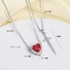 Heart and Sword Zircon Pendant Necklace Set Heart and Sword Zircon Pendant Necklace Set
