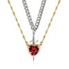 Heart and Sword Zircon Pendant Necklace Set Heart and Sword Zircon Pendant Necklace Set