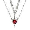 Heart and Sword Zircon Pendant Necklace Set Heart and Sword Zircon Pendant Necklace Set