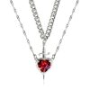 Heart and Sword Zircon Pendant Necklace Set Heart and Sword Zircon Pendant Necklace Set