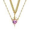 Heart and Sword Zircon Pendant Necklace Set Heart and Sword Zircon Pendant Necklace Set