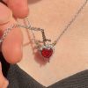 Heart and Sword Zircon Pendant Necklace Set Heart and Sword Zircon Pendant Necklace Set