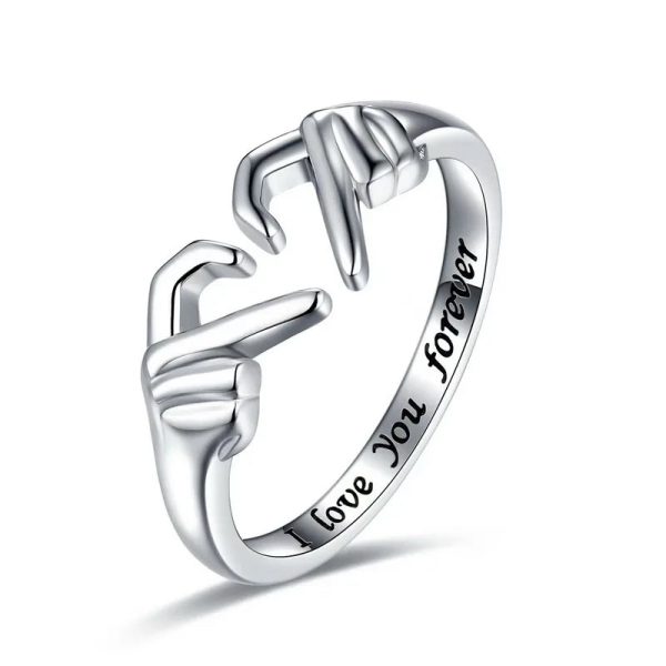 Heart Hand Hug Adjustable Ring for Couples Heart Hand Hug Adjustable Ring for Couples