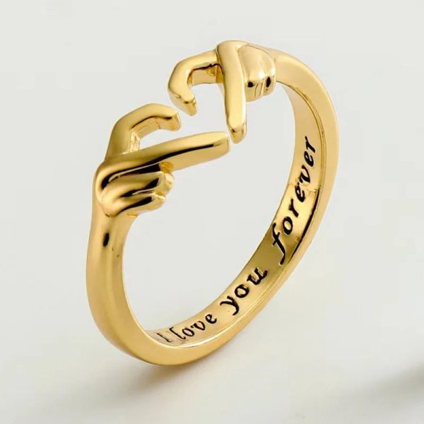 Heart Hand Hug Adjustable Ring for Couples Heart Hand Hug Adjustable Ring for Couples