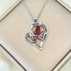 Heart Shaped Cardinal Pendant Necklace Heart Shaped Cardinal Pendant Necklace