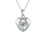Heart-Shaped Pendant Necklace with Red Rose Gift Box Heart-Shaped Pendant Necklace with Red Rose Gift Box