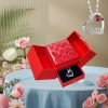 Heart-Shaped Pendant Necklace with Red Rose Gift Box Heart-Shaped Pendant Necklace with Red Rose Gift Box