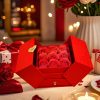Heart-Shaped Pendant Necklace with Red Rose Gift Box Heart-Shaped Pendant Necklace with Red Rose Gift Box