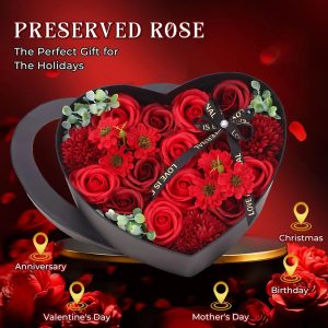 Heart-Shaped Rose Gift Box Foam Artificial Roses for Valentine’s Day and Special Occasions