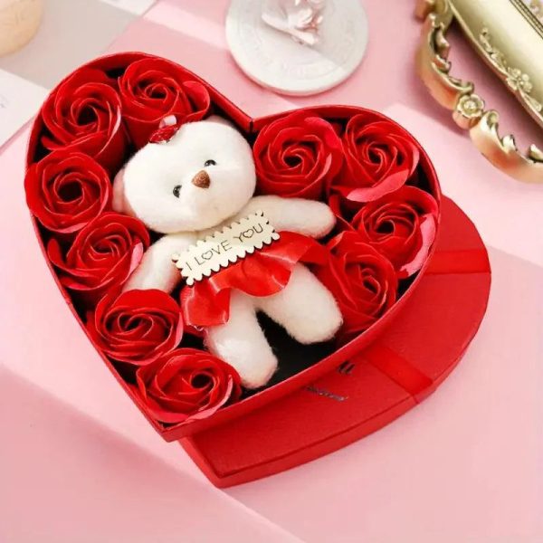 Heart-Shaped Rose Soap Flower Gift Box Heart-Shaped Rose Soap Flower Gift Box